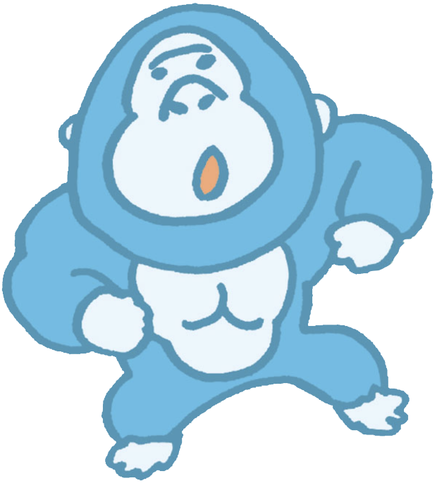 ZEROの青いゴリラのマスコット